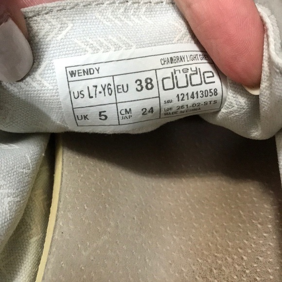 Hey Dude Wendy Chambray Light Grey Women’s 7 - Picture 8 of 10